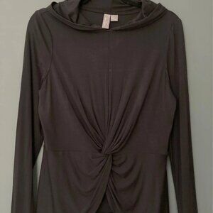 Sweaty Betty black twist front hooded top